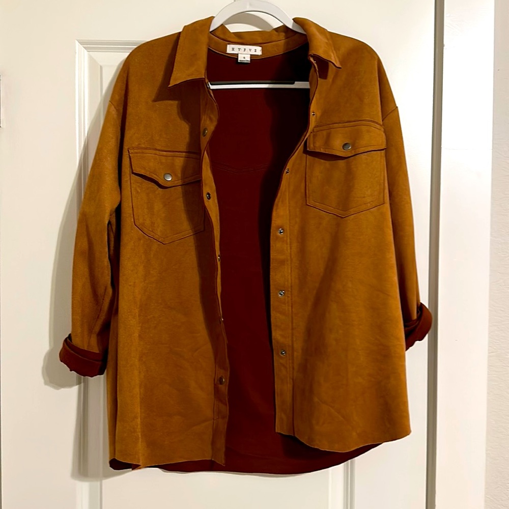 Suede Oversized Shacket. Size S.